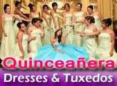 Quinceanera dresses and tuxedo rental